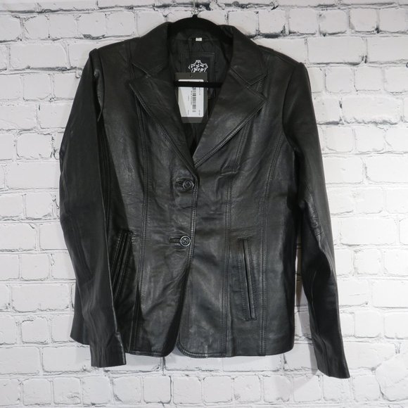 NWT - Women's 100% Genuine Lambskin Jacket Blazer - Black - Picture 4 of 5
